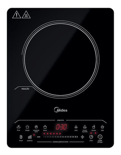 Cooktop De Indução Midea 1 Boca Portátil Cor Preto 220V