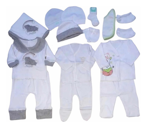 Imagen 1 de 1 de Combo Ajuar Bebe 14 Prendas Con Recibidor