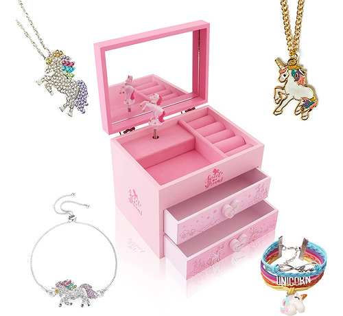 Agitation Unicorn / Princess Wooden Musical Jewelry Box Para