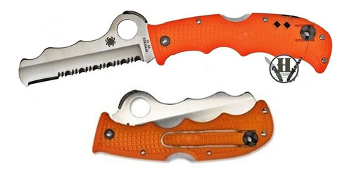 Navaja Tactica Spyderco Rescue Asist Light Naranja Rescate