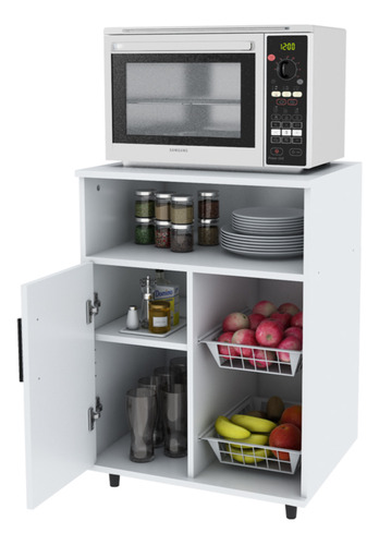 Mueble Microondas Rack Para Frutas Blanco Centro Estant