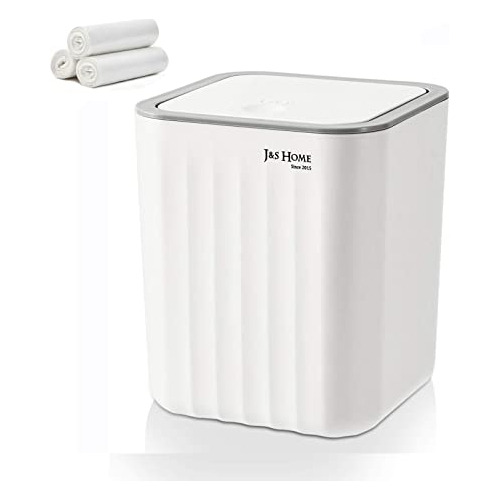 0.6 Gal Mini Desktop Trash Can With Lid, Small Square C...