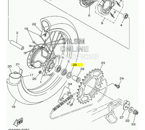 Guardapolvo Ruleman Izquierdo Maza Rueda Tras Yamaha Ttr230 