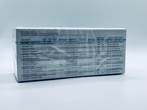 Sutura Pgc25 5-0 (monocryl) Ref: P-pe1905-45b C/12pz Atramat