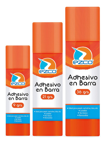 Imagen 3 de 3 de Adhesivo Barra Ezco 36gr Display X12 Ezco 303031-36Pegamento en barra Ezco Adhesivo en barra Ezco color blanco de 36g no tóxico - Pack de 12 unidades