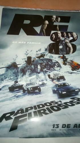 Poster Original De Cine/ Rápidos Y Furiosos 8/ Vin Diesel/