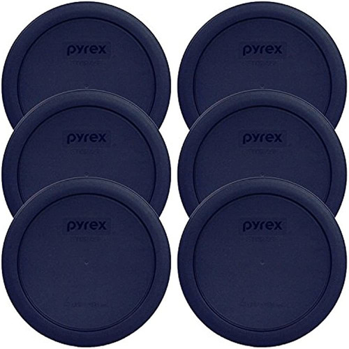 Pyrex Blue 4 Cup Round Plastic Cover 6pack