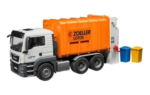 Camión De Basura Bruder 03763 MAN TGS, Carga Trasera, Color Verde, Juguete Escala 1:16 Camión De Basura Bruder 03763 MAN TGS, Carga Trasera, Color Verde, Juguete Escala 1:16