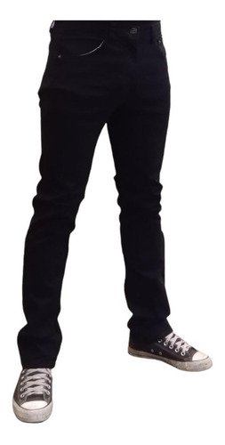 Pantalón Skinny De Mezclilla Stretch Color Negro