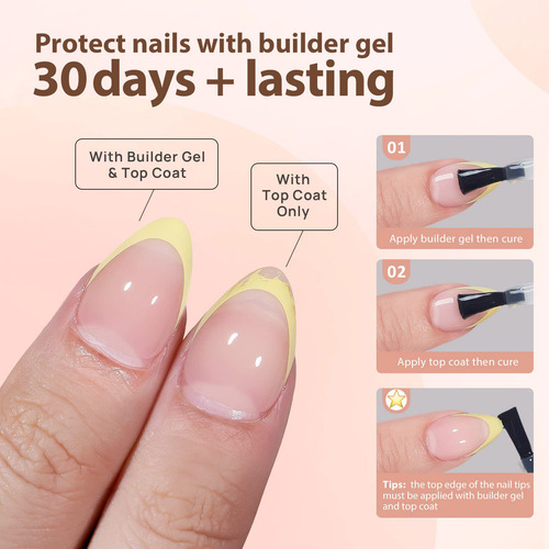 Uñas De Gel French Tips Press On Nails, 150 Unidades, 5 Colo