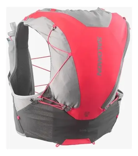 adv skin 12 with flasks 三谷 Mochila Trail Running Salomon Adv Skin 12 Set Neon M Cinza Liso