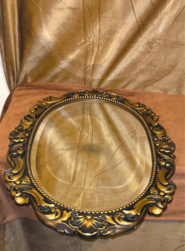 Espejo Antiguo Biselado Marco Madera 80 X 50 Cm.