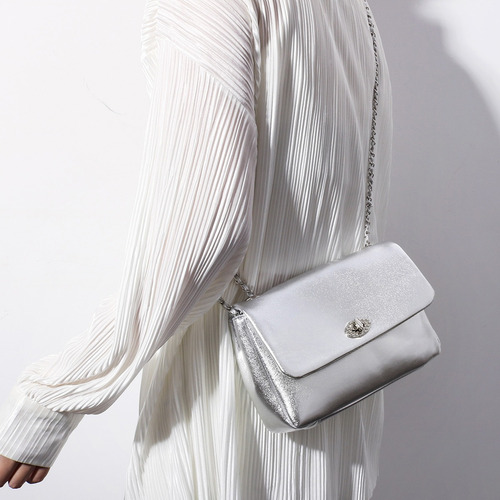 Elegante Bolso De Noche Tipo Bandolera Con Cierre De Cadena