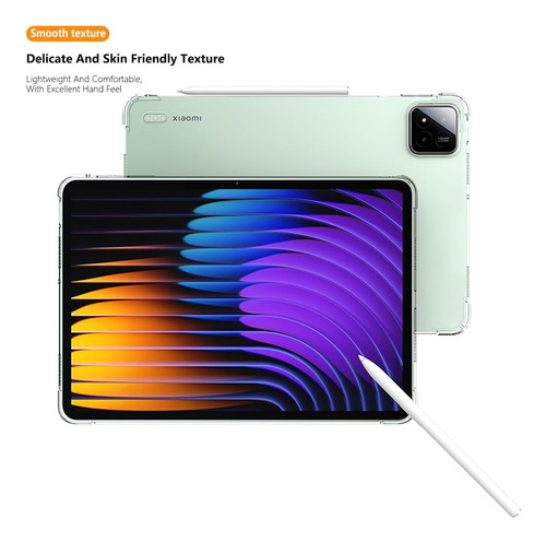 USTIYA Funda Para Xiaomi Pad 7/7 Pro 11.2 Pulgadas Case Protectora TPU Color Carcasa Transparente Cover