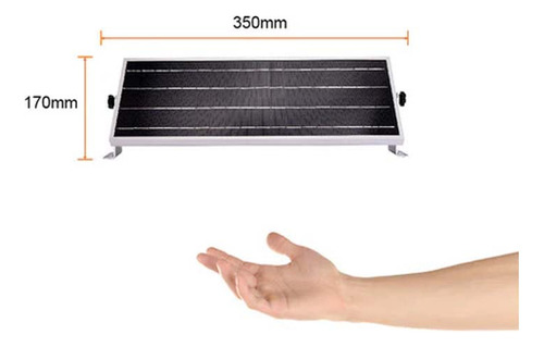 Lum Ext Solar Led 6w 3.7vcd 5hrs Control Remoto Salida Usb N
