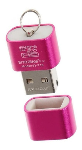 Mini Adaptador Lector De Tarjetass Micro Sd Rosado