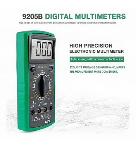 Imagen 5 de 7 de Multímetro Digital Profesional Baku Bk 9205 B 20amps