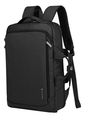 Mochila Aoking Portafolio Bolso Notebook Color Negro