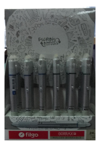Lapicera Roller Borrable Gel Filgo Borrax Rt Retractil X 24 Tinta