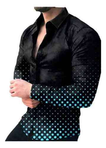 Camisa De Manga Larga Para Hombre Con Estampado 3d