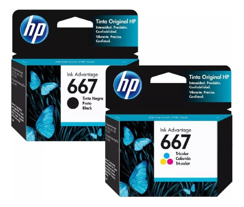 Kit De Cartuchos Hp 667 Negro Y 667 Tricolor