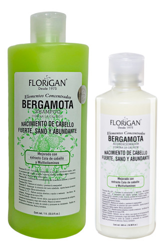 Shampoo Bergamota 1lt. Y Acondicionador 500ml. Florigan®