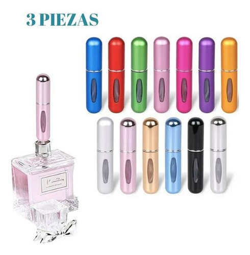 Dispensador De Perfume Recargable Portátil 3 Piezas