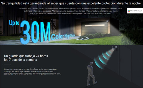 Camara Ezviz H3 3k 5mp Wifi Exterior Intelig Audio Color 24h