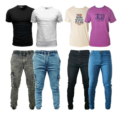 Combo Ropa Remeras Lisas + Jogger Cargo + Jeans + Remerones 