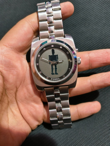 Reloj Fossil Big Tic Robot Plateado Plateado Blanco (Usado)