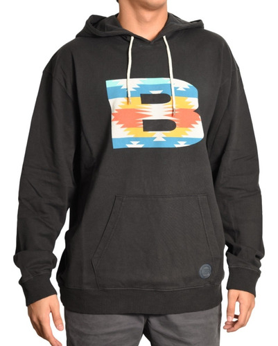 Buzo Hombre Bensimon Hoodie B Sin Friza Algodon Negro