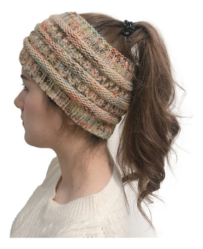 Gorro Para Otoño E Invierno, Diadema Tejida Con Cola De Caba