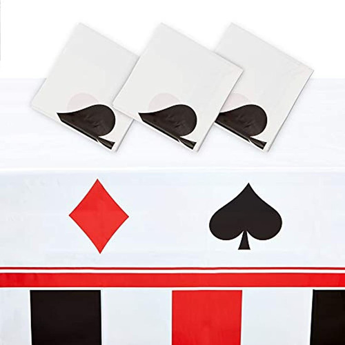 Mantel De Plástico Casino Para Fiesta De Póquer (3 Unidades)