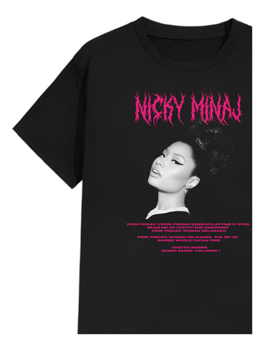 Playera Estampada Algodón Unisex Cantante Nicky Minaj