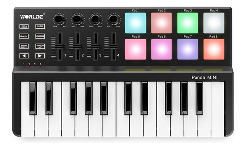 Teclado Midi Worlde Panda Pequeño Portátil Con Usb