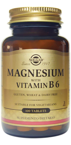 Magnesium Vitamina B6 Solgar X 100 Tabletas