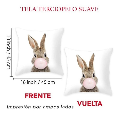 Almohada Bebés Animales Bubble Gum Terciopelo Cojin Suave Color Gato