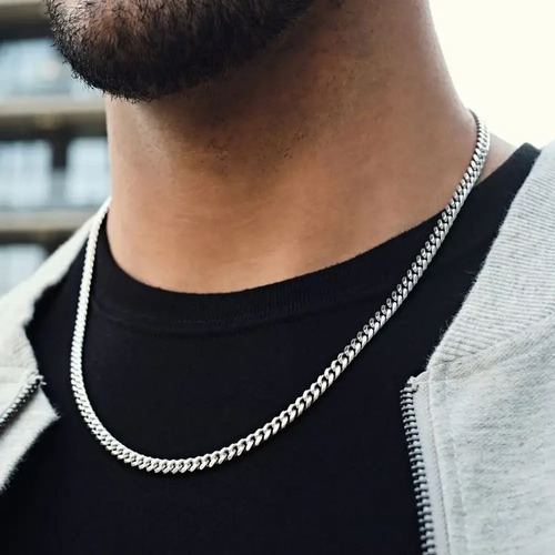 Imagen 4 de 4 de Collares Hombre Cadena Hombre Mujer Collar Eslabón Cubano
