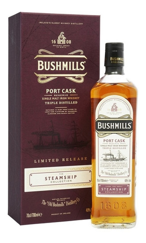 Imagen 1 de 10 de Whisky Bushmills Port Cask  Steamship 700ml En Estuche