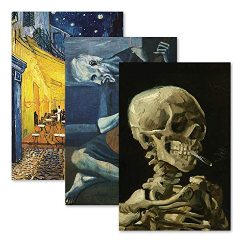 3 Pack: Vincent Van Gogh Skeleton + Cafe Terrace At Nig...