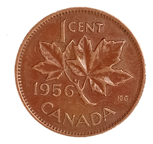 Canadá 1 Cent 1956 Excelente Km 49 Elizabeth Ii