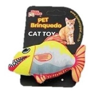 Brinquedo Peixe Colorido Para Gato Tecido Atóxico Cat Nip 