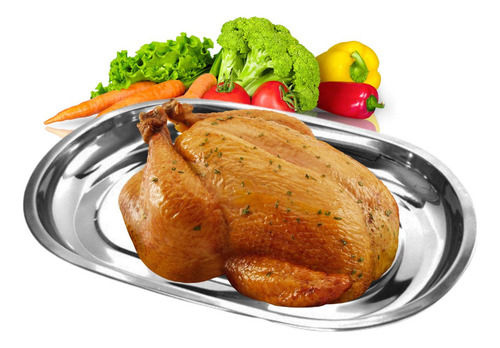 Bandeja Baixela Em Inox - 35x24 Cor Prateado
