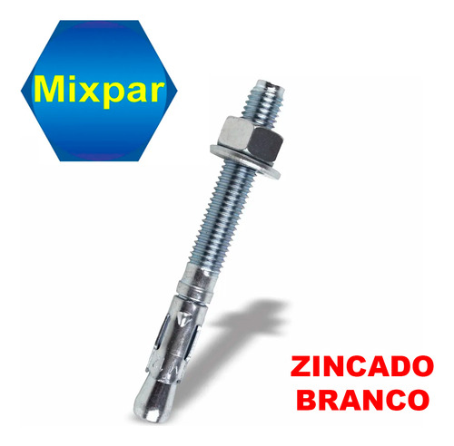 Chumbador Parabolt Pba 3/8 X 3.1/2 8,8cm C/ Porca 100 Peças