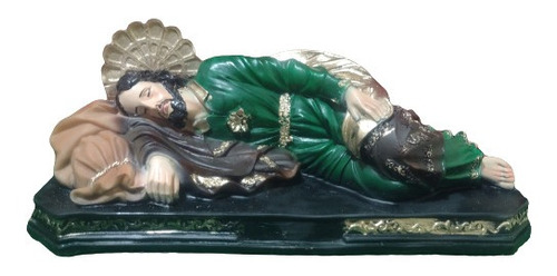 San José Dormido, Figura De Resina,11 X 27.5 X 12.5 Cm