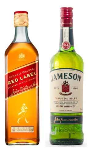 Whisky Jameson Irlandes + Johnnie Walker Red Label