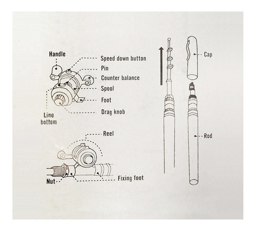 Imagem 9 de 10 de Mini Telescópica Portátil Vara De Pesca Carretel Combo Set