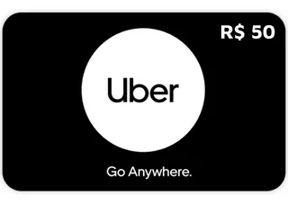 Cartão Presente Uber R$50 Reais Pré Pago Gift Card Digital