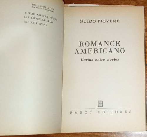 Romance Americano - Guido Piovene / Dee Wells, Jane (Usado)