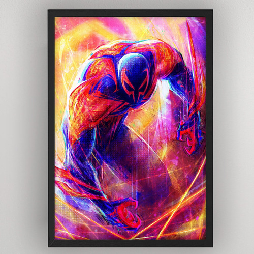 Cuadro Spiderman 2099 Marco 51x36 Madera Vidrio Poster 